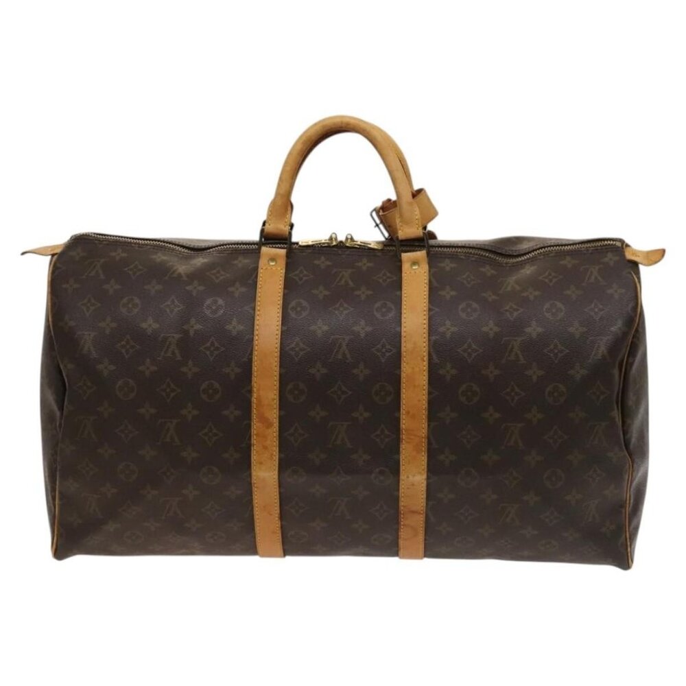LOUIS VUITTON Monogram Keepall 55 Boston Bag M41424 LV Auth 123478 - Picture 3 of 16